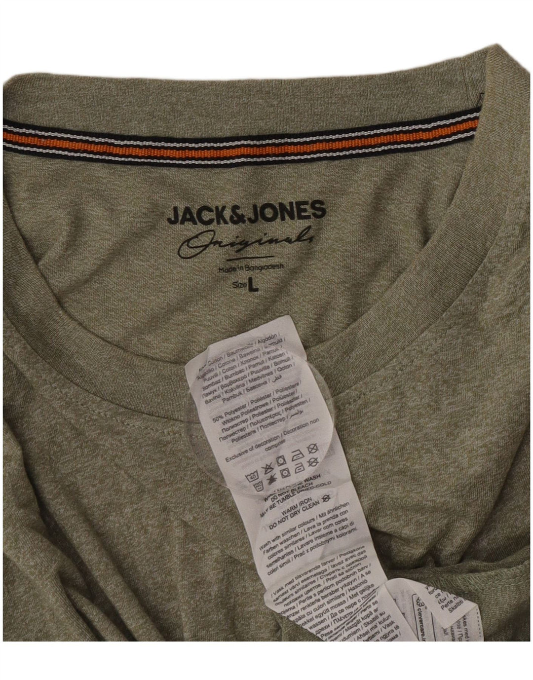 T-shirt da uomo Jack & Jones Top grande in cotone kaki