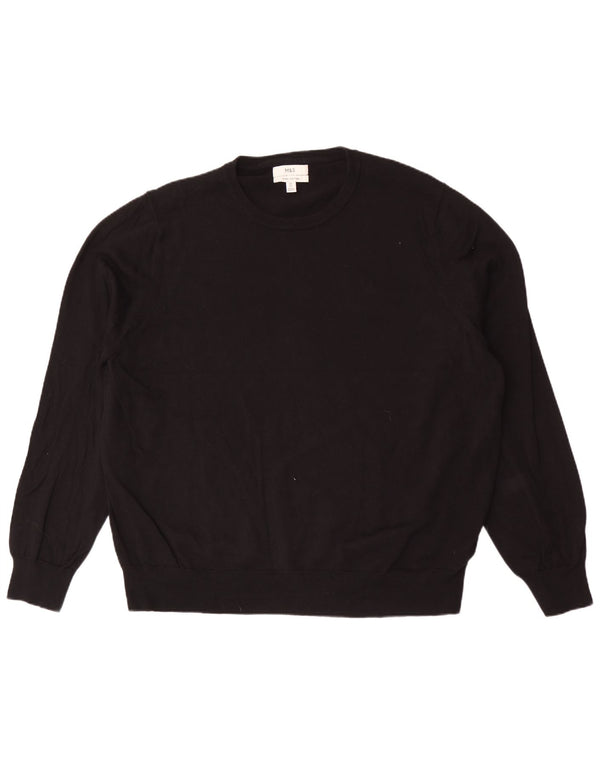 Maglione maglione girocollo da uomo Marks & Spencer 3XL cotone nero