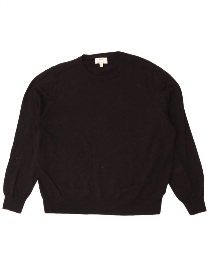 Maglione maglione girocollo da uomo Marks & Spencer 3XL cotone nero
