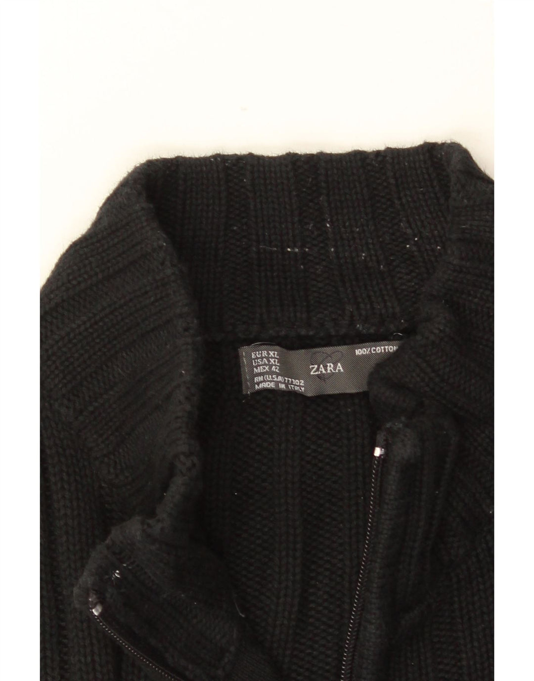 Maglione Cardigan da Uomo ZARA XL in Cotone Nero