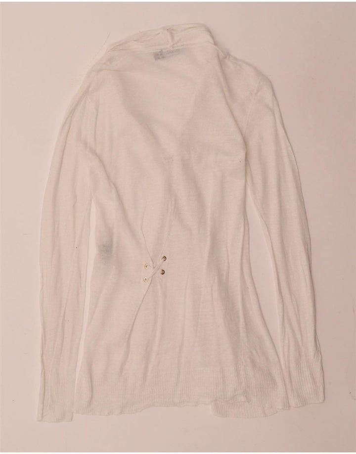 Maglione cardigan da donna Max & Co. UK 8 piccolo lino bianco