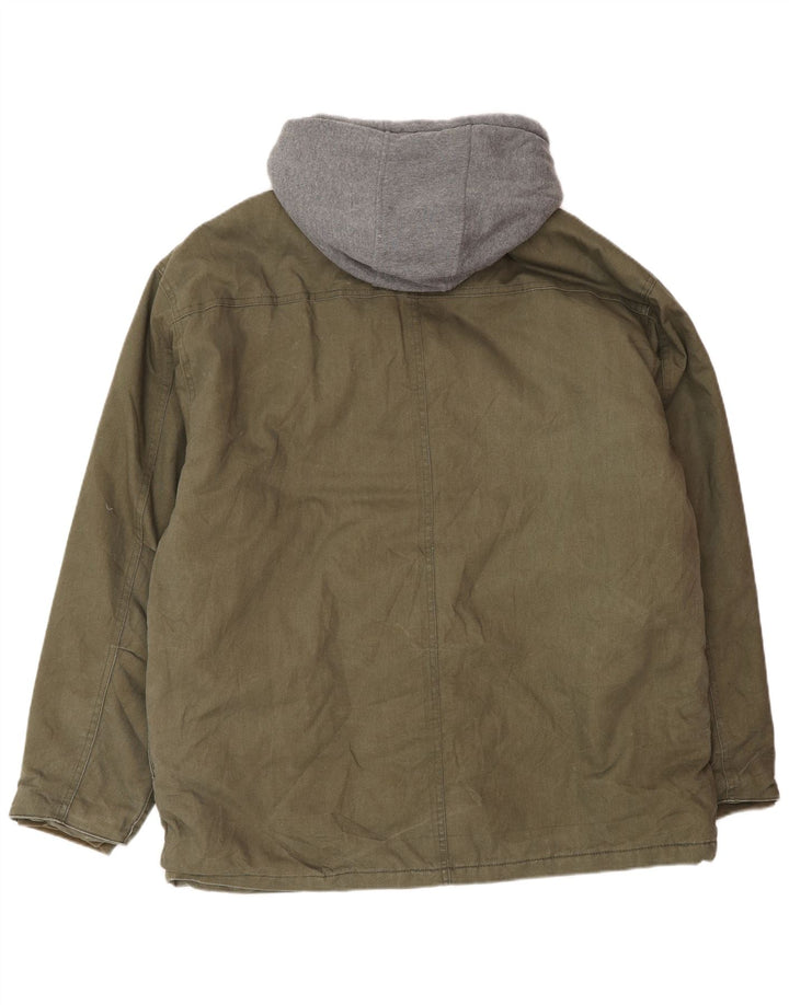 DICKIES Giacca utilitaria da uomo con cappuccio UK 42 XL Cotone color block kaki