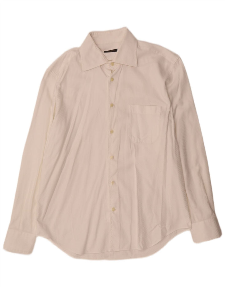 Camicia da uomo Corneliani taglia 42 16 1/2 grande cotone bianco