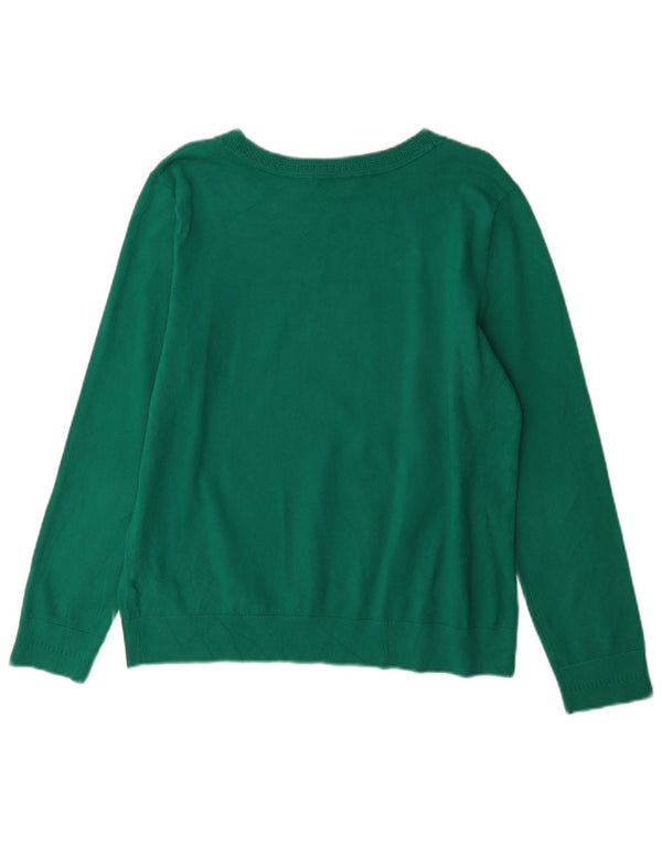 Maglione maglione con scollo a barca da donna Tommy Hilfiger UK 16 grande cotone verde
