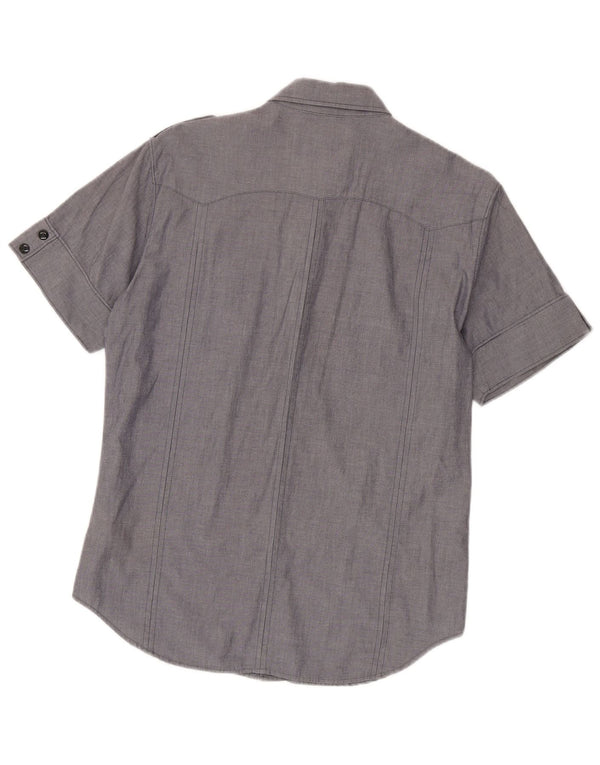 Camicia militare a maniche corte da uomo G-Star in cotone grigio medio
