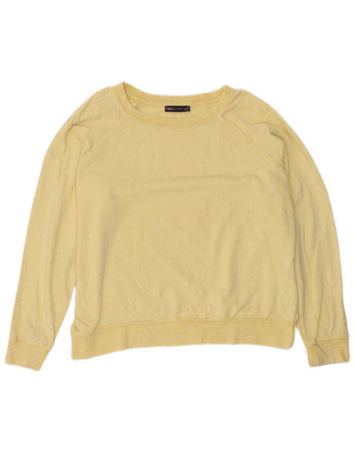 Felpa oversize da donna Marks & Spencer UK 18 XL cotone giallo