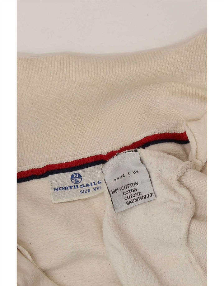 Giacca da ginnastica da uomo con grafica North Sails 2XL in cotone bianco sporco