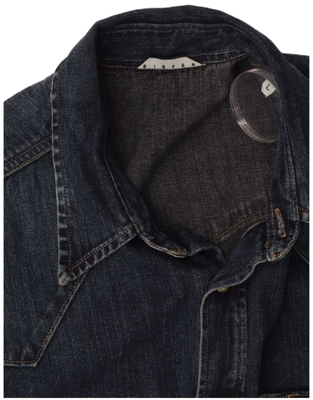 Camicia di jeans da uomo SISLEY grande blu navy