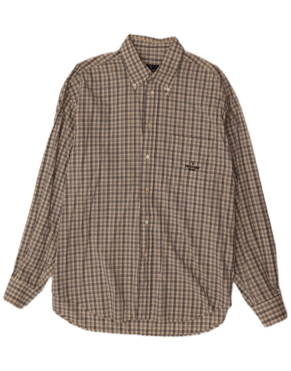 TRUSSARDI JEANS Camicia Ittierre Uomo XL Cotone Check Grigio