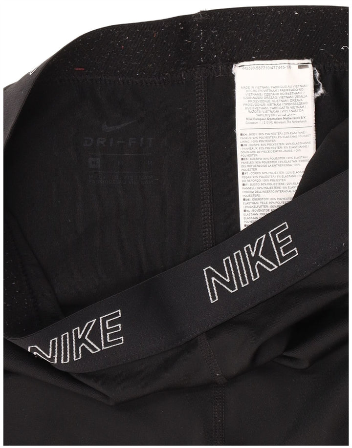 Leggings grafici Nike Dri Fit da donna UK 12 medio nero poliestere