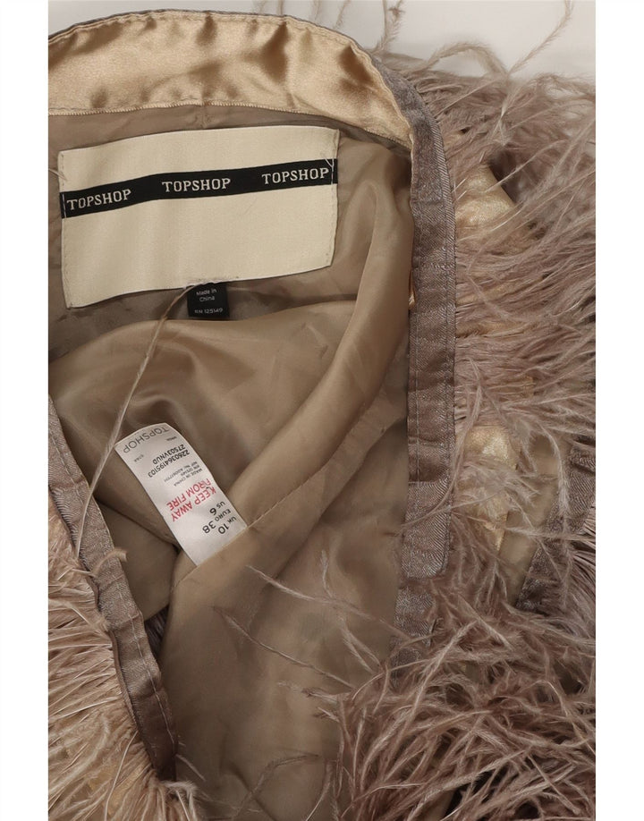 Minigonna da donna Topshop UK 10 piccola W30 poliestere marrone