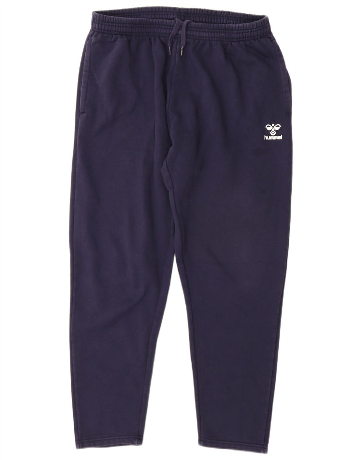 Pantaloni da tuta da uomo HUMMEL grandi in cotone blu navy