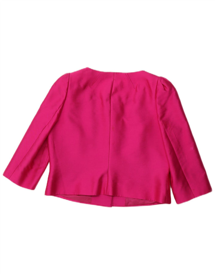 L.K. Giacca blazer corta con maniche a 3/4 da donna BENNETT UK 16 grande seta rosa