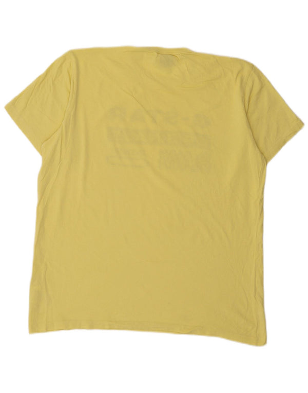 T-shirt grafica da uomo G-Star Top XL in cotone giallo