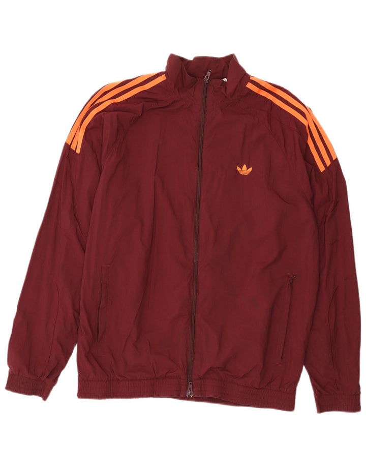 Giacca da ginnastica da uomo Adidas, giacca media, bordeaux, in nylon
