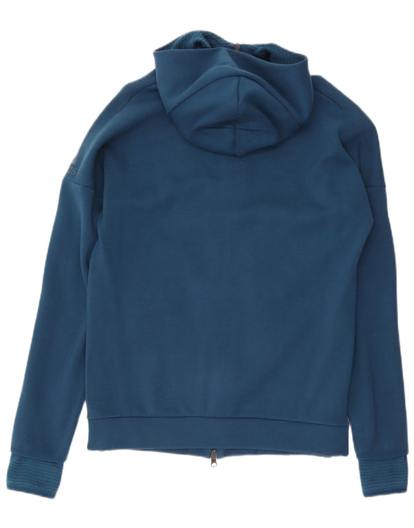 Maglione con cappuccio e zip da uomo ADIDAS blu navy medio