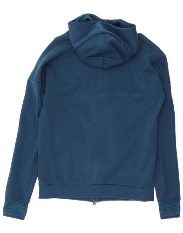 Maglione con cappuccio e zip da uomo ADIDAS blu navy medio