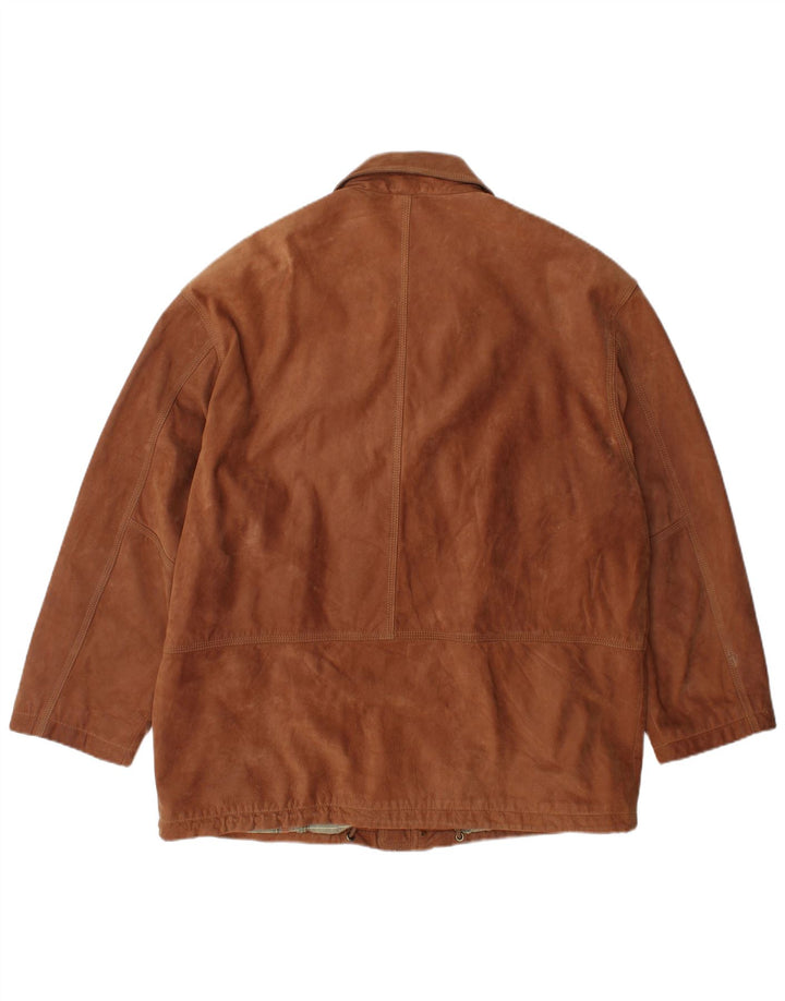 Giacca da uomo in pelle scamosciata Giaccomo Larusso UK 42 XL in pelle marrone
