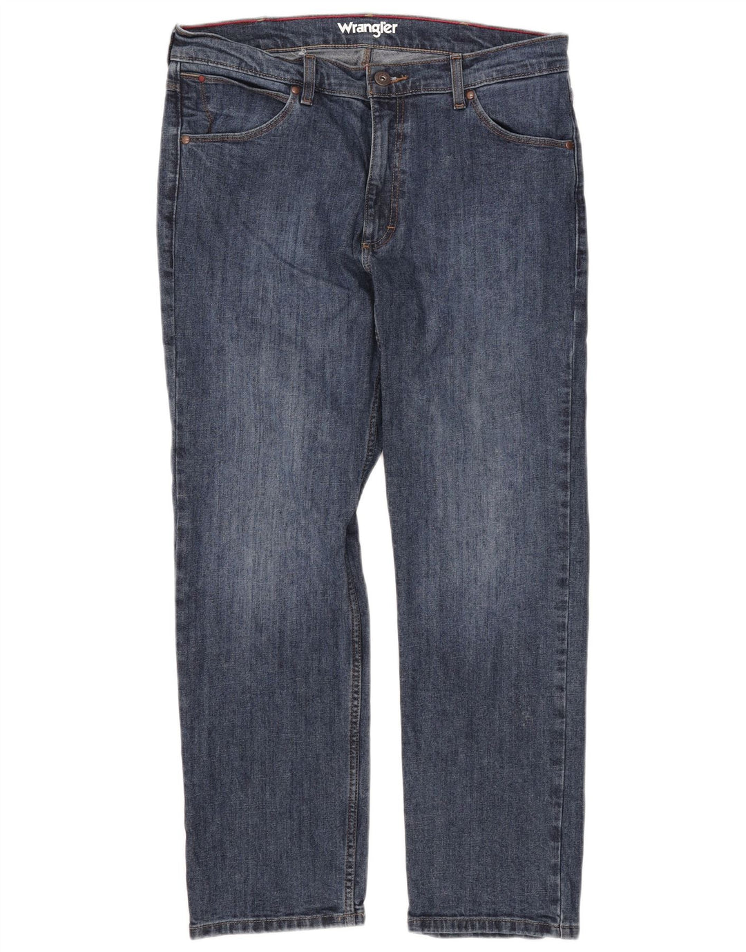Jeans dritti regolari da uomo Wrangler W34 L30 cotone blu