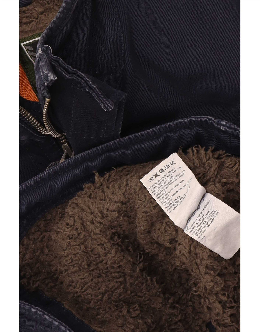 Giacca da uomo Sherpa Utility Superdry UK 38 cotone blu navy medio