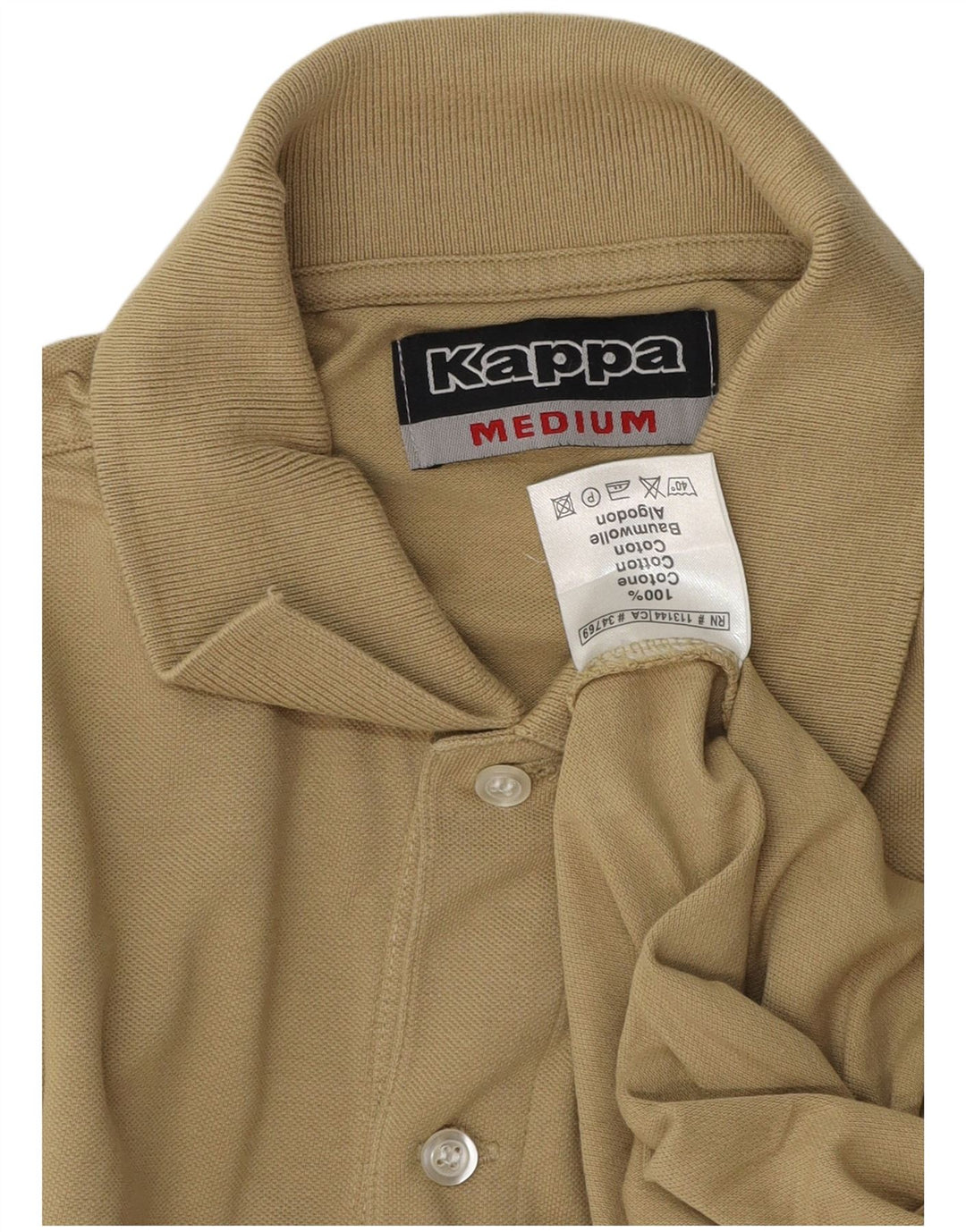 Polo Kappa da uomo in cotone kaki medio