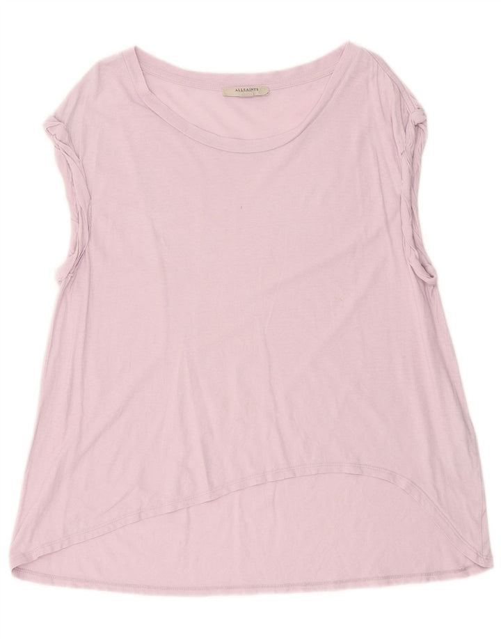 Canottiera oversize da donna All Saints UK 10 piccola in cotone viola