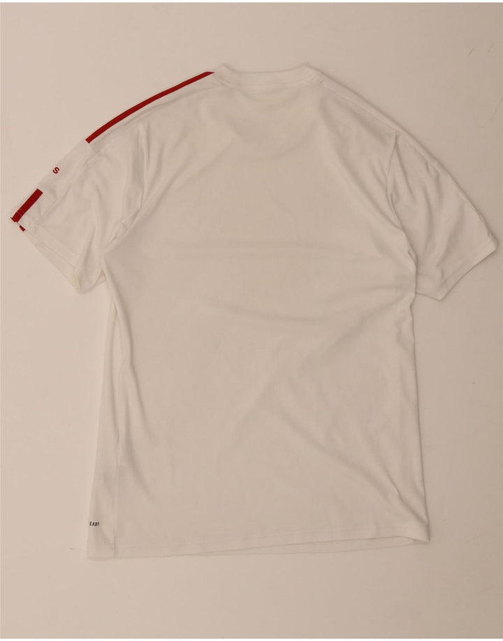 T-shirt Adidas Aeroready da uomo Top in poliestere bianco medio