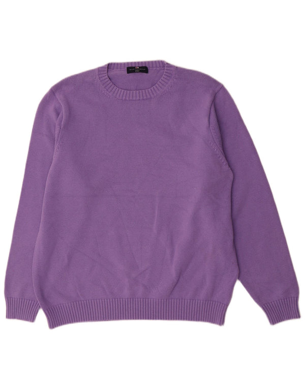 Maglione maglione girocollo da uomo Marks & Spencer blu Harbour grande viola