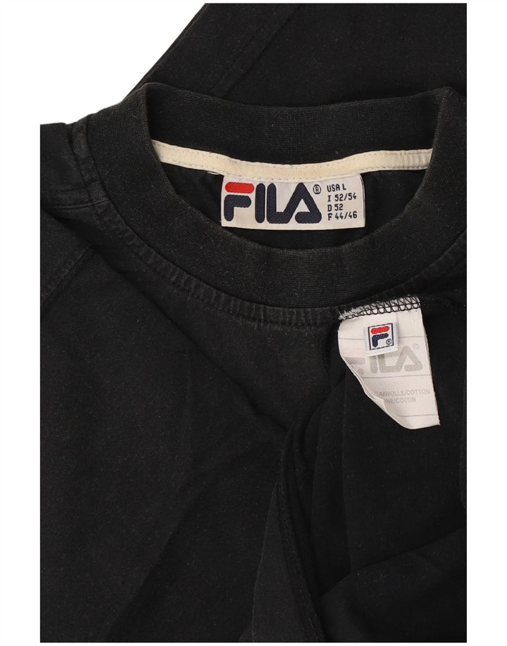 T-shirt grafica da uomo Fila Top IT 52/54 Large in cotone nero