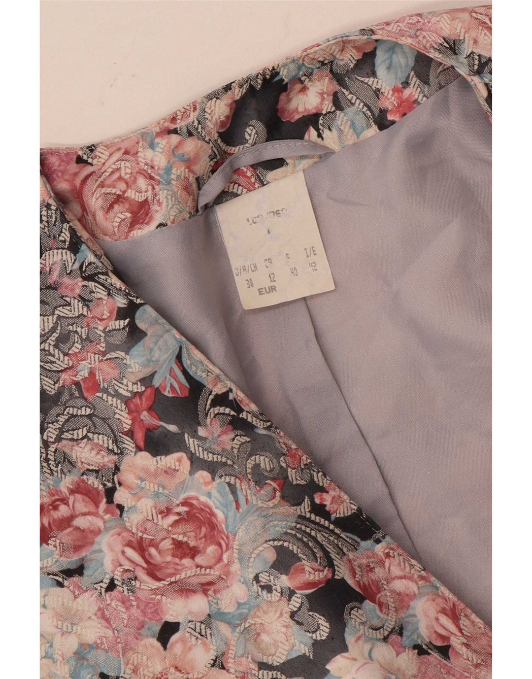 Giacca blazer corta da donna vintage UK 12 medio multicolore floreale