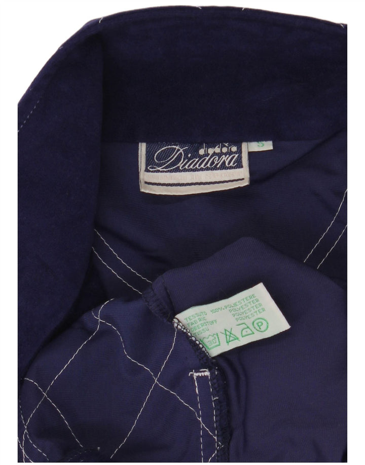 Giacca da tuta grafica grafica da uomo Diadora piccola blu in poliestere