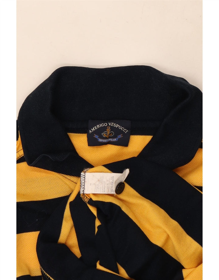 Polo Uomo Amerigo Vespucci Cotone Rigato Medio Giallo