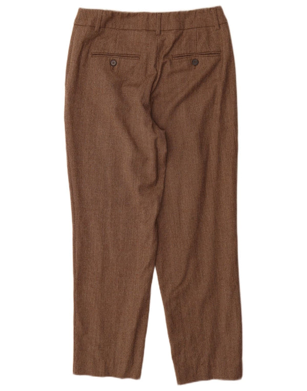 Pantaloni da abito dritti da donna Max Mara UK 6 XS W26 L26 Lana marrone