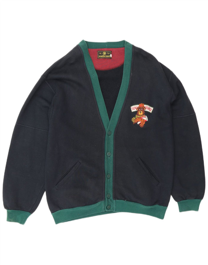 Maglione cardigan da uomo della South Coast IT 48 Blocco colore blu navy medio