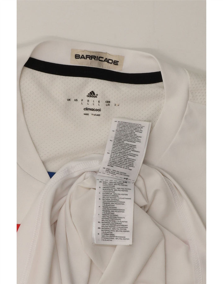 T-shirt grafica Adidas da uomo Climacool Top grande in poliestere color block bianco