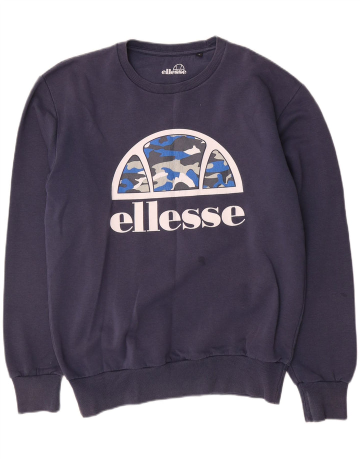 Felpa da uomo Ellesse Maglione grande in cotone blu navy