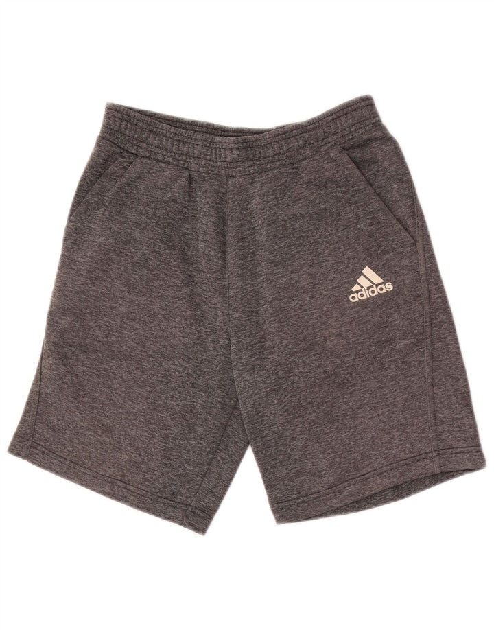 Pantaloncini sportivi Adidas Climalite da ragazzo 13-14 anni in poliestere grigio