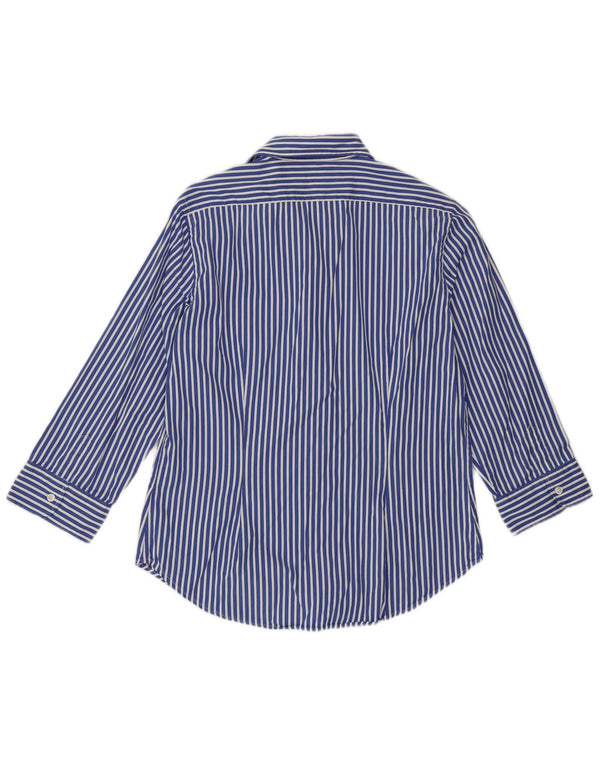 RALPH LAUREN Camicia da donna con maniche a 3/4 US 10 Cotone a righe grandi blu