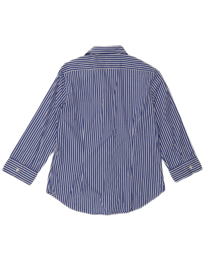 RALPH LAUREN Camicia da donna con maniche a 3/4 US 10 Cotone a righe grandi blu