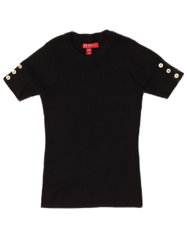 Maglione maglione girocollo a maniche corte da donna Guess UK 4 XS Nero