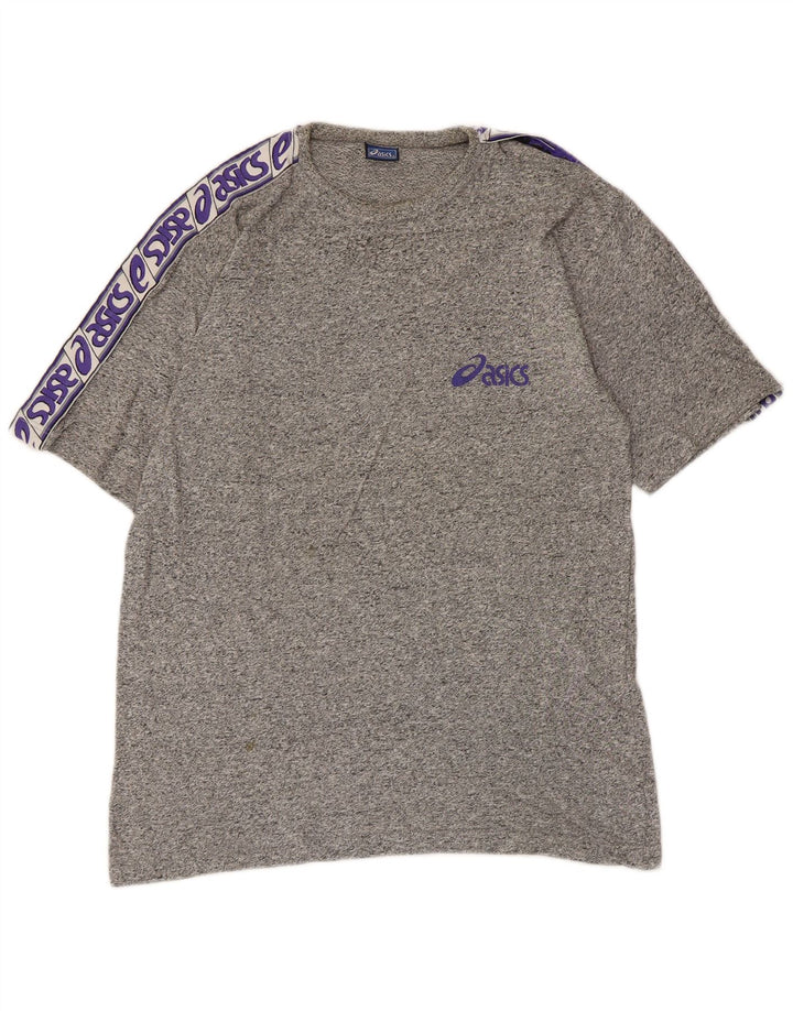 T-shirt grafica da uomo Asics Top in cotone chiazzato grigio piccolo