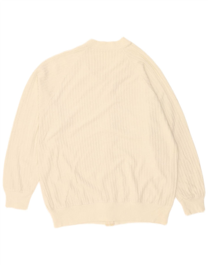 Maglione cardigan da uomo vintage medio bianco sporco