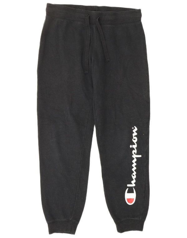 CHAMPION Pantaloni da tuta con grafica da donna Joggers UK 14 Medium Nero