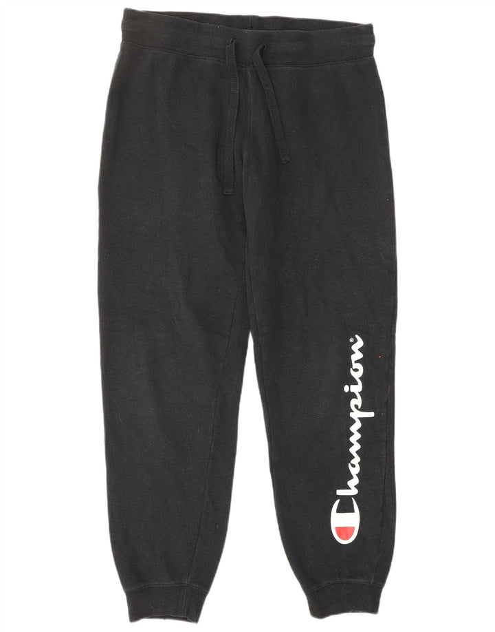 CHAMPION Pantaloni da tuta con grafica da donna Joggers UK 14 Medium Nero