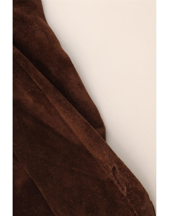 Giacca a vento oversize da donna vintage UK 14 in pelle marrone medio