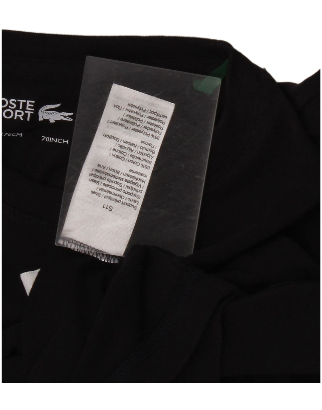 Top grafico LACOSTE da bambino a maniche lunghe 15-16 anni in cotone blu navy