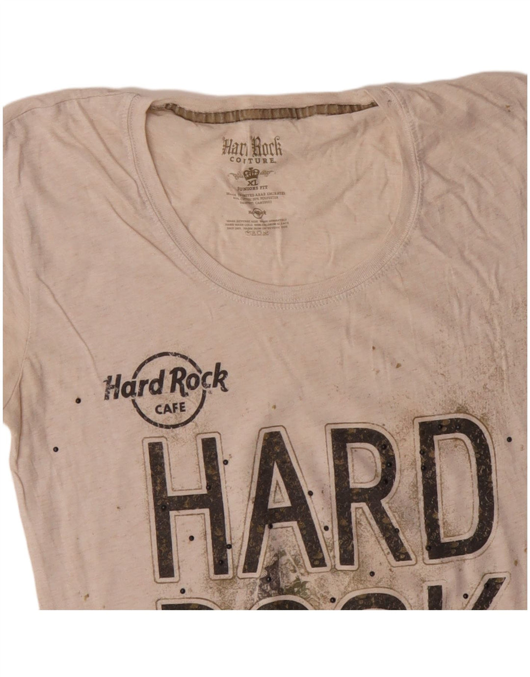 T-shirt grafica per ragazze HARD ROCK CAFE London 15-16 anni XL bianco sporco