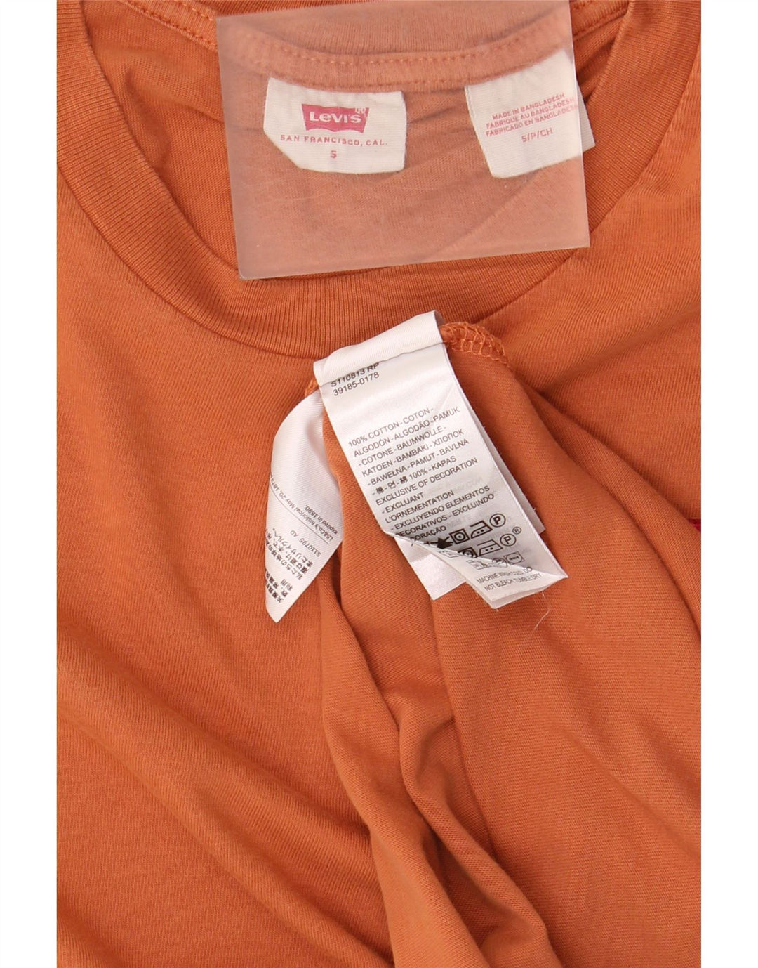 T-shirt da uomo Levi's Top Small in cotone arancione
