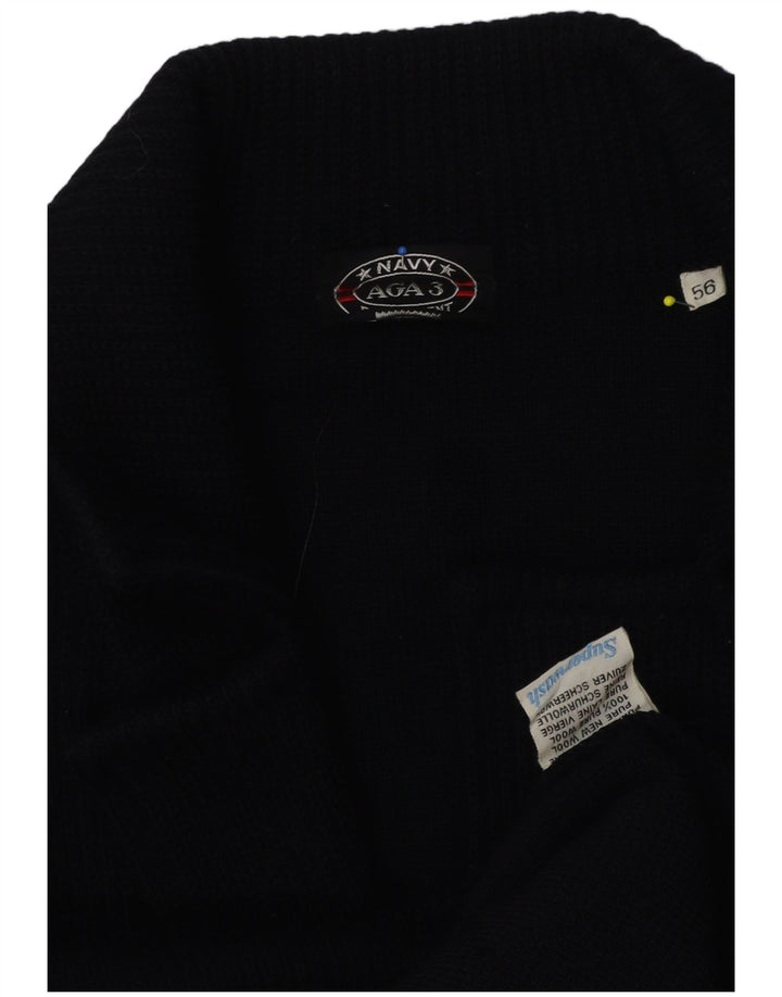 Giacca blazer in maglia doppiopetto da uomo blu scuro IT 52 grande blu navy