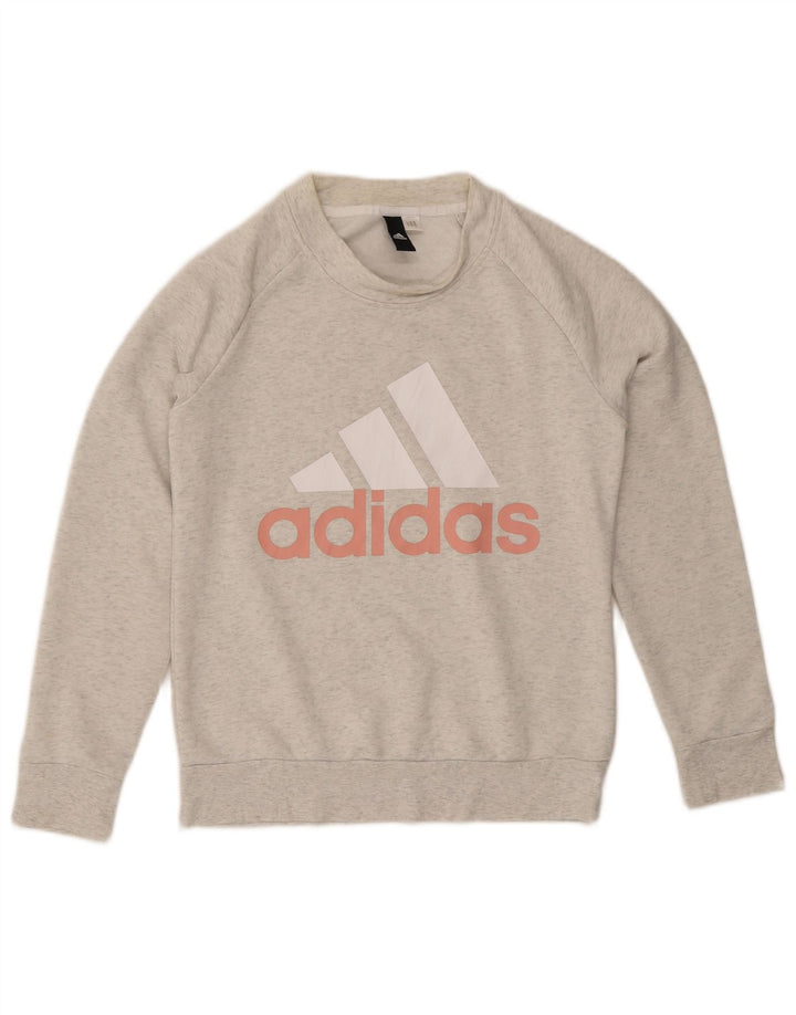 Felpa grafica da donna Adidas Jumper UK 8 Small Grey Flecked